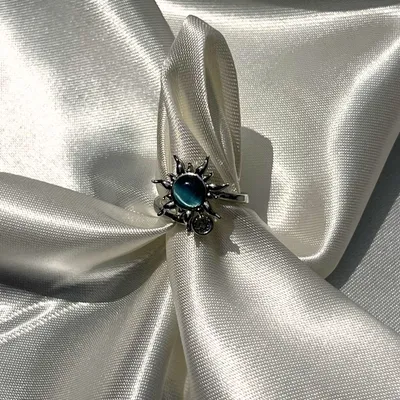 Anillo Sol Piedra Azul de acero inoxidable 316L - accesorios que duran años