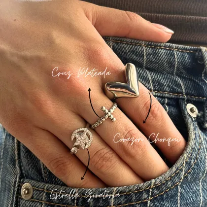 Anillo corazón de acero inoxidable quirúrgico 316L - Joyería Salomé Quito