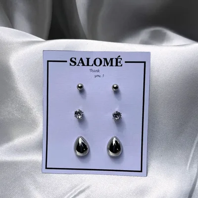 Aretes gota mini plateado de acero inoxidable - no se oxidan - Joyería Salomé Quito